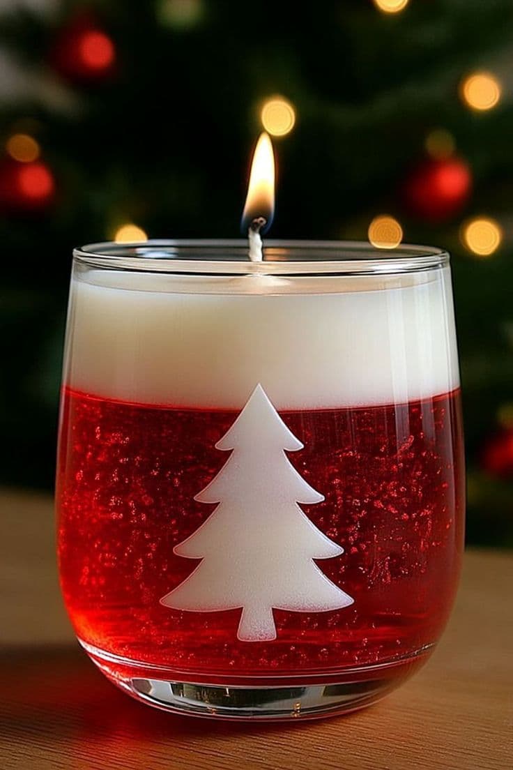 Lumera candle glowing in soft light